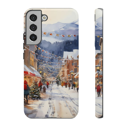 Bustling Victorian Christmas Market - Impact Resistant Phone Case Samsung Galaxy S22 Plus Matte